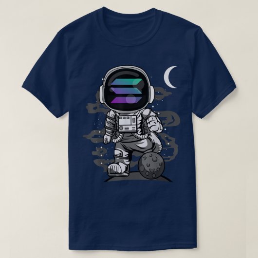 Astronaut Solana Coin SOL Crypto the Moon Cryptocu T-shirt (Design voorkant)