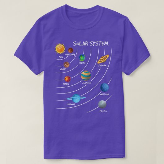 Astronaut Solar Planet System Space Astronomy Eplo T-shirt (Design voorkant)
