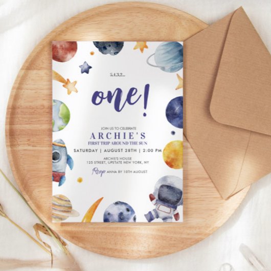 Astronaut Space 1e reis rond de verjaardag van de  Kaart