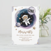 Astronaut Space 1e verjaardag Kaart (Staand voorkant)