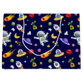 Astronaut Space Aliens Gift Bag Groot Cadeauzakje (Voorkant)