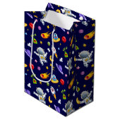 Astronaut Space Aliens Gift Bag Medium Cadeauzakje (Voorkant Gekanteld)