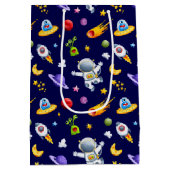 Astronaut Space Aliens Gift Bag Medium Cadeauzakje (Achterkant)