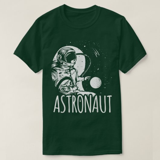 Astronaut Space Astronomy Planets Rocket T-Shirt (Design voorkant)