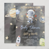 Astronaut Space Baby shower Uitnodiging (Voorkant / Achterkant)
