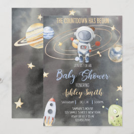 Astronaut Space Baby shower Uitnodiging
