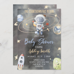 Astronaut Space Baby shower Uitnodiging