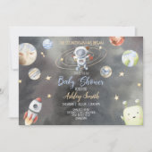 Astronaut Space Baby shower Uitnodiging (Voorkant)