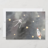 Astronaut Space Baby shower Uitnodiging (Achterkant)