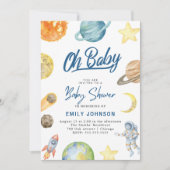 Astronaut Space Baby shower uitnodiging (Voorkant)