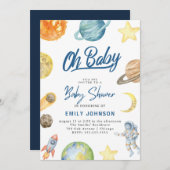 Astronaut Space Baby shower uitnodiging (Voorkant / Achterkant)