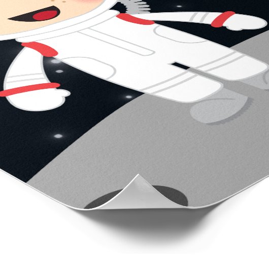 Astronaut Space Birthday Blast Off Theme" Poster (Hoek)