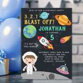 Astronaut Space Birthday Boy Party - Blast Off Kaart