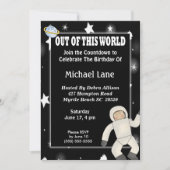 Astronaut Space Birthday Invitation Kaart (Voorkant)