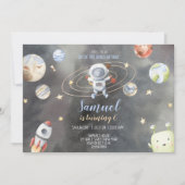 Astronaut Space Birthday Invitation Kaart (Voorkant)