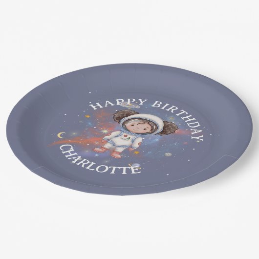 Astronaut Space Birthday Paper Bord (Gekanteld)