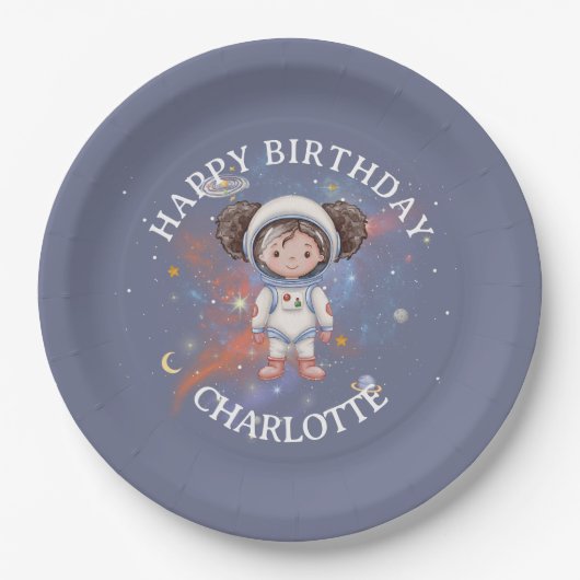 Astronaut Space Birthday Paper Bord (Voorkant)
