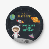 Astronaut Space Birthday Paper - Cosmic Party  Papieren Bordje (Voorkant)