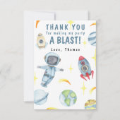 Astronaut Space Birthday Party Bedankkaart (Voorkant)