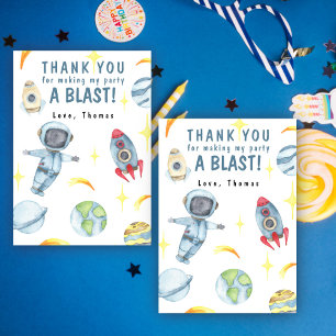 Astronaut Space Birthday Party Bedankkaart