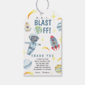 Astronaut Space Birthday Party Cadeaulabel (Voorkant)