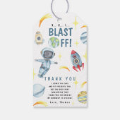 Astronaut Space Birthday Party Cadeaulabel (Achterkant)