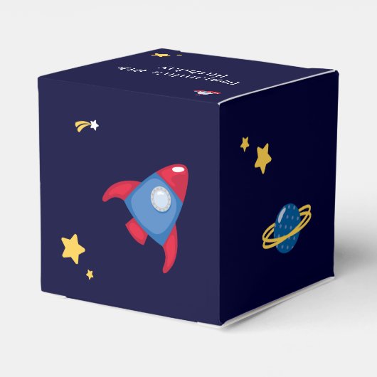 Astronaut Space Birthday Party - Gepersonaliseerd Bedankdoosjes (Achterkant)