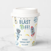 Astronaut Space Birthday Party Papieren Bekers (Voorkant)