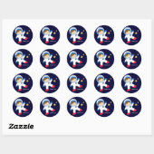 Astronaut Space Birthday Party Ronde Sticker (Vel)