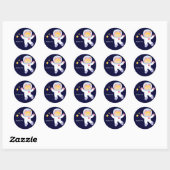 Astronaut Space Birthday Party Ronde Sticker (Vel)