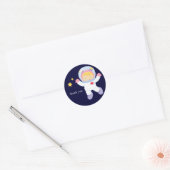 Astronaut Space Birthday Party Ronde Sticker (Envelop)
