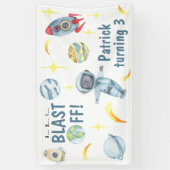 Astronaut Space Birthday Party Spandoek (Verticaal)