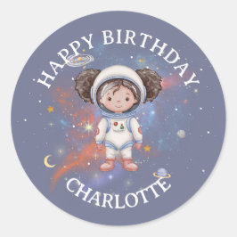 Astronaut Space Birthday Sticker