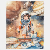 Astronaut Space Blanket Planets Galaxy Beste Cadea Fleece Deken (Voorkant)