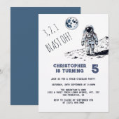 Astronaut Space Blast van elke leeftijd verjaardag Kaart (Voorkant / Achterkant)