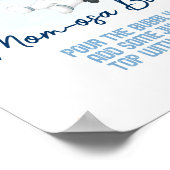 Astronaut Space Blue Gold Baby shower Mam-osa Bar Poster (Hoek)