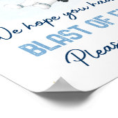 Astronaut Space Blue Gold Blast of Fun Favor Sign Poster (Hoek)