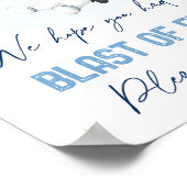 Astronaut Space Blue Gold Blast of Fun Favor Sign Poster (Hoek)