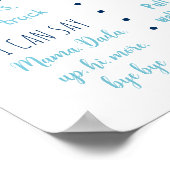 Astronaut Space Blue Gold Eerste Verjaardag Milest Poster (Hoek)