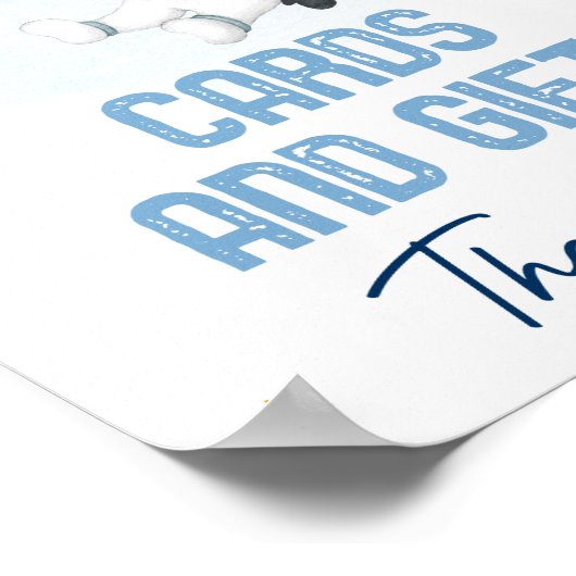 Astronaut Space Blue Gold Kaarten & cadeautenteken Poster (Hoek)