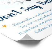 Astronaut Space Blue Gold Zeg niet dat Baby game Poster (Hoek)