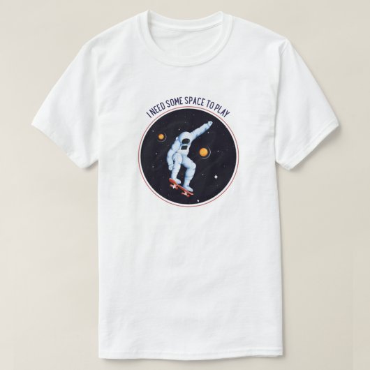 Astronaut space boarding leuke speelse T-Shirt (Design voorkant)
