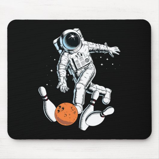 Astronaut Space Bowling Cool Astronaut Bowling Lov Muismat (Voorkant)