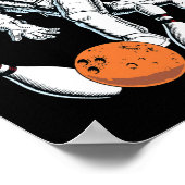 Astronaut Space Bowling Cool Astronaut Bowling Lov Poster (Hoek)