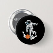 Astronaut Space Bowling Cool Astronaut Bowling Lov Ronde Button 5,7 Cm (Voorkant /achterkant)