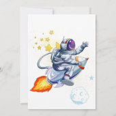 Astronaut Space Boy's verjaardagsfeestje Kaart (Achterkant)