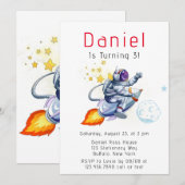 Astronaut Space Boy's verjaardagsfeestje Kaart (Voorkant / Achterkant)