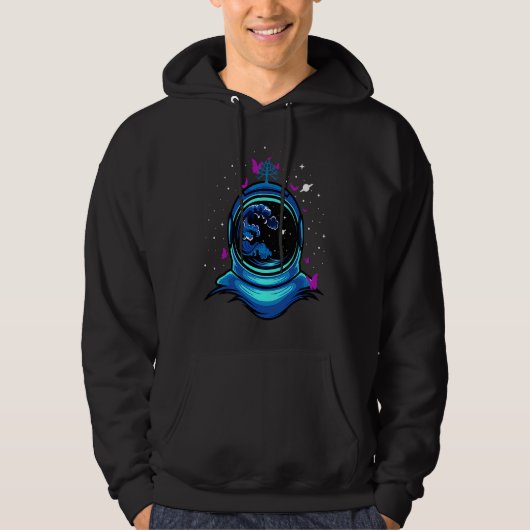 Astronaut  Space Butterflies Astronauts Helmet Cos Hoodie (Voorkant)
