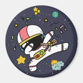astronaut space Cartoon Magneet (Voorkant)