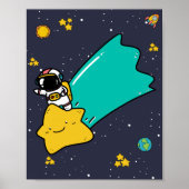 astronaut space Cartoon Poster (Voorkant)